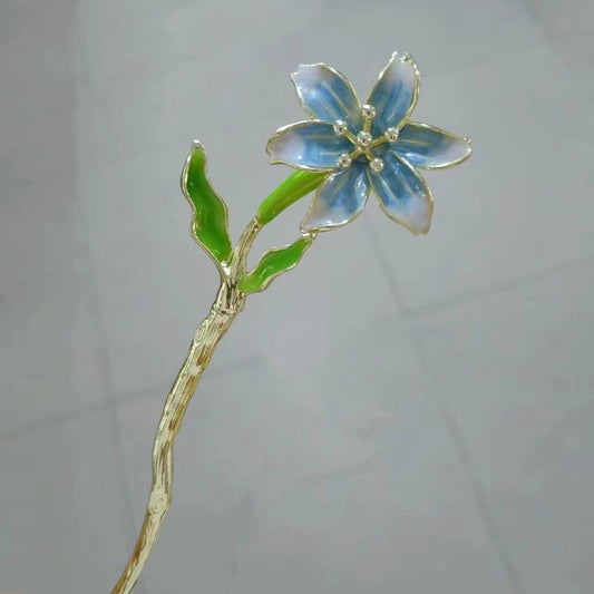 Gardenia Flower Hairpin - Spiral Circle