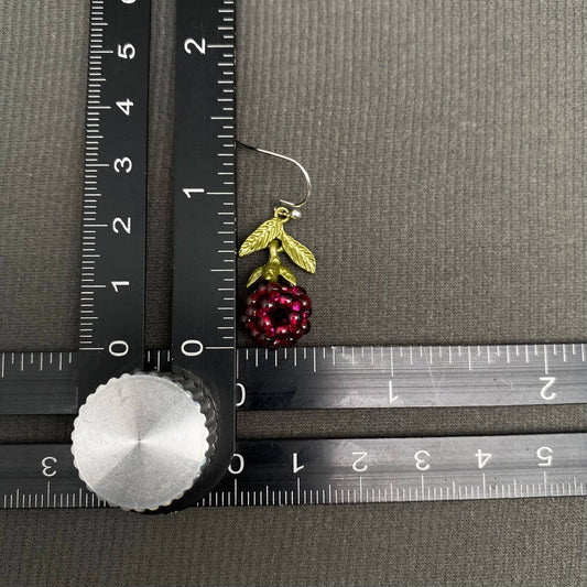 Garnet Raspberry Earrings - Spiral Circle