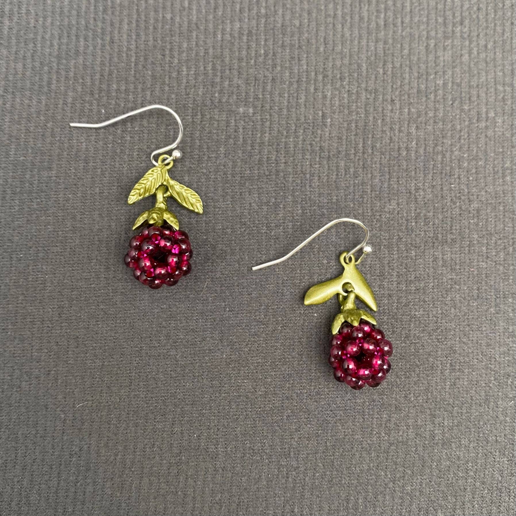 Garnet Raspberry Earrings - Spiral Circle