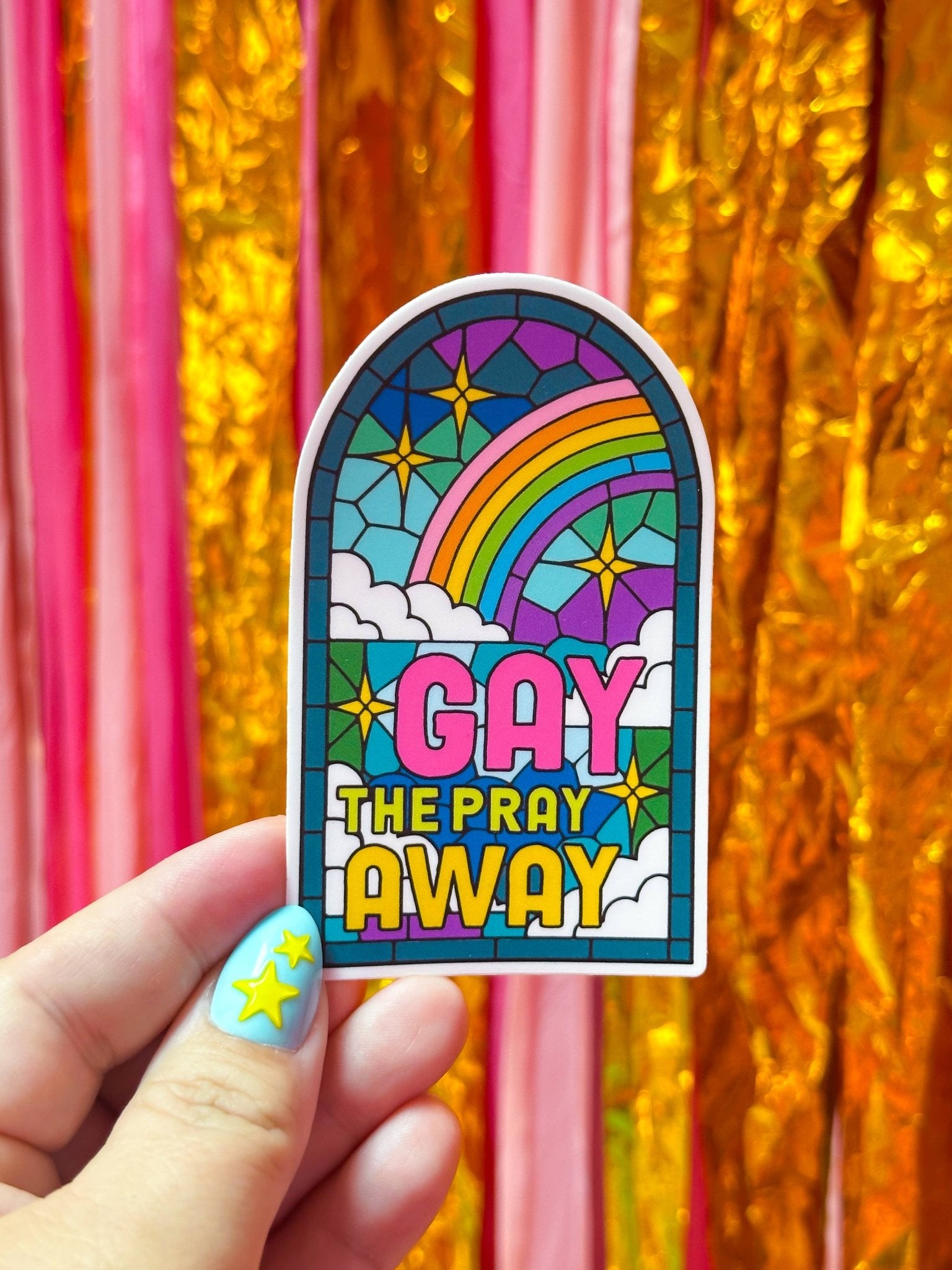 Gay the Pray Away Sticker - Spiral Circle