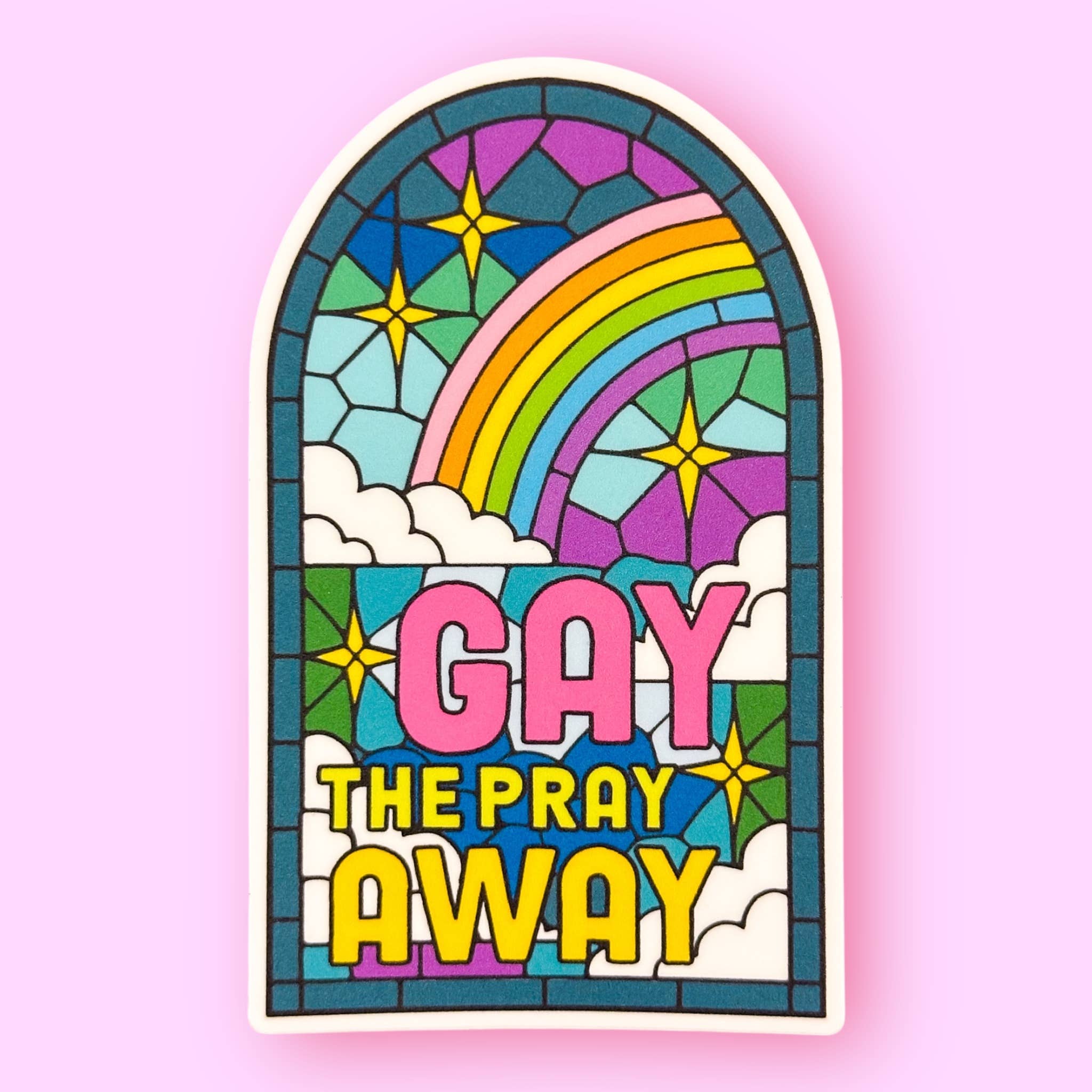Gay the Pray Away Sticker - Spiral Circle