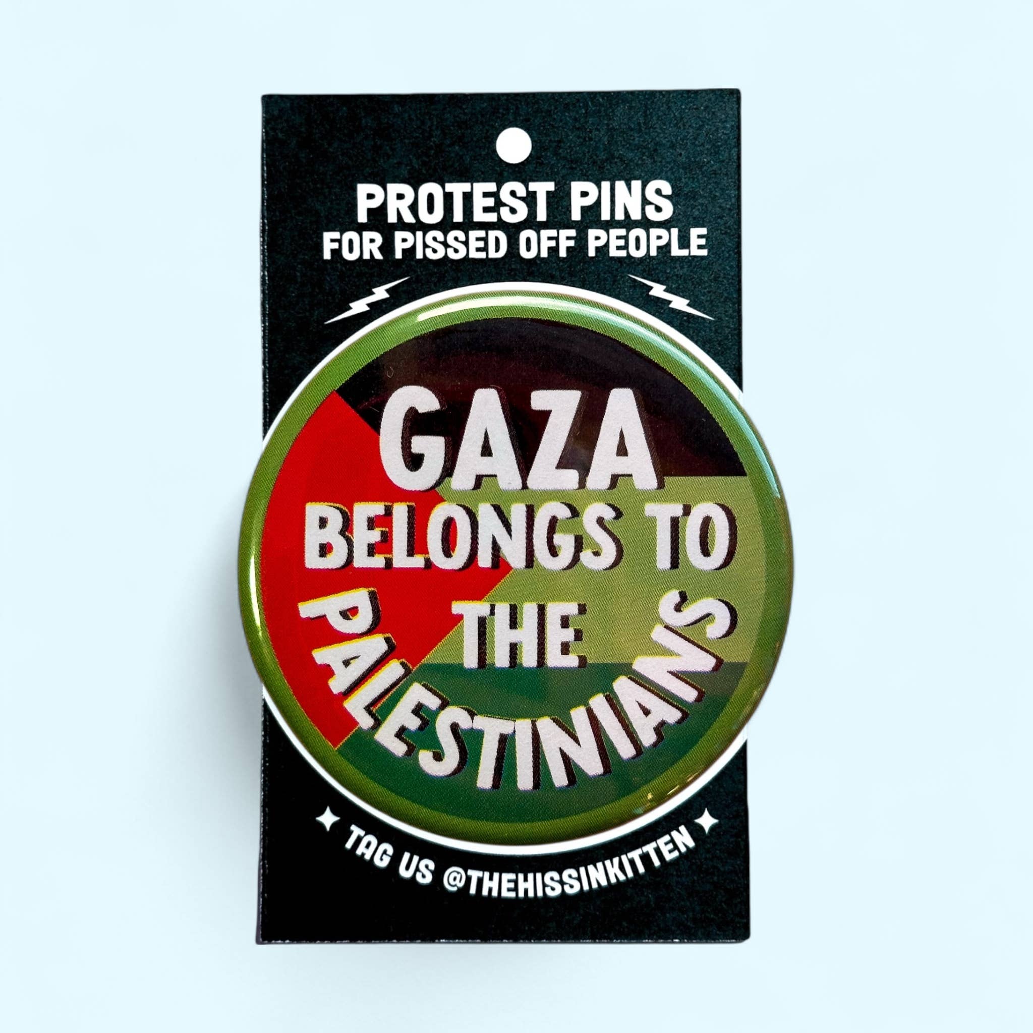 Gaza Belongs to the Palestinians - Button or Magnet - Spiral Circle
