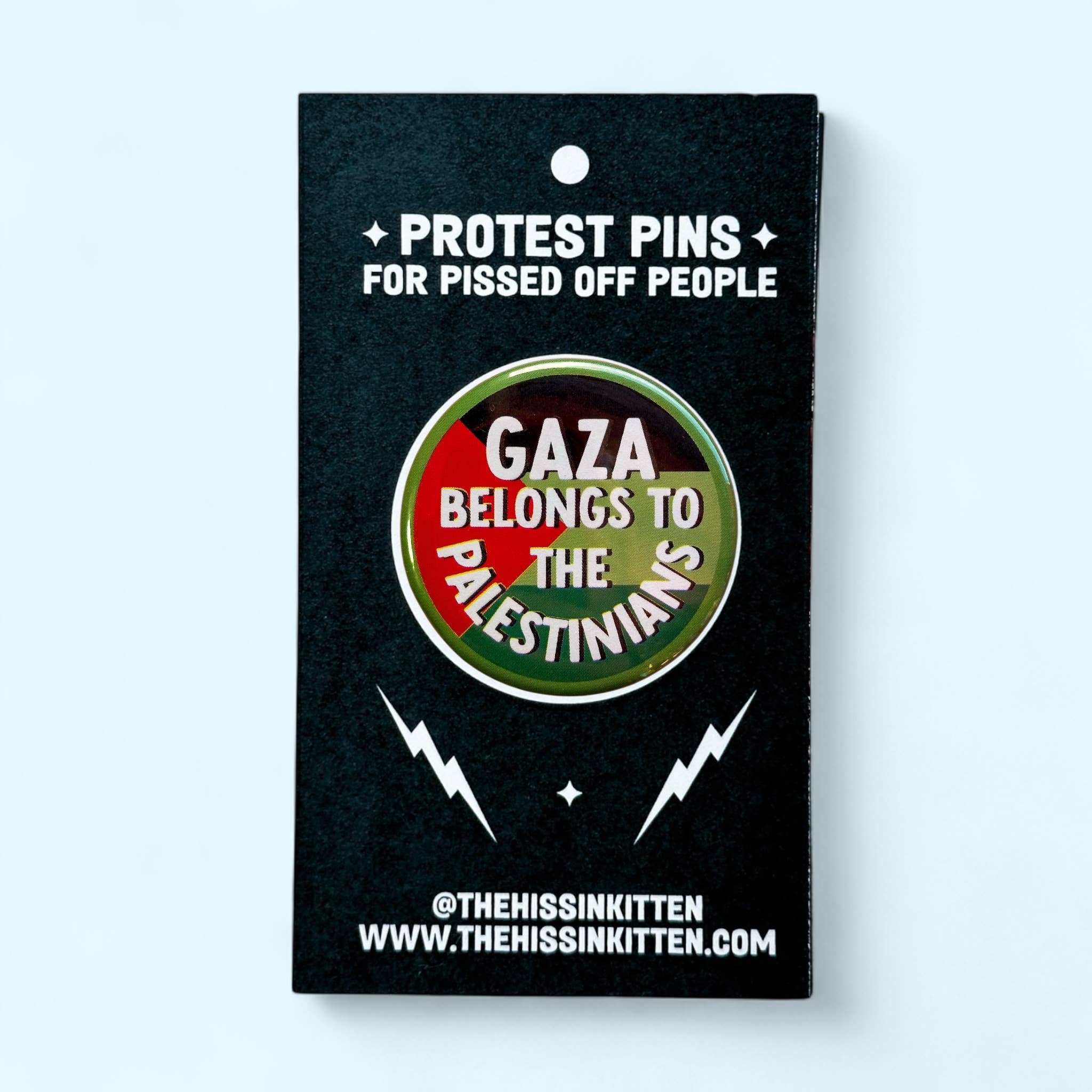 Gaza Belongs to the Palestinians - Button or Magnet - Spiral Circle