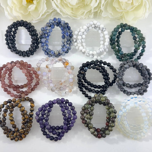 Gemstone Bracelets 8mm - Spiral Circle
