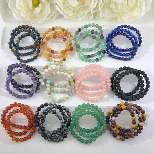 Gemstone Bracelets 8mm - Spiral Circle