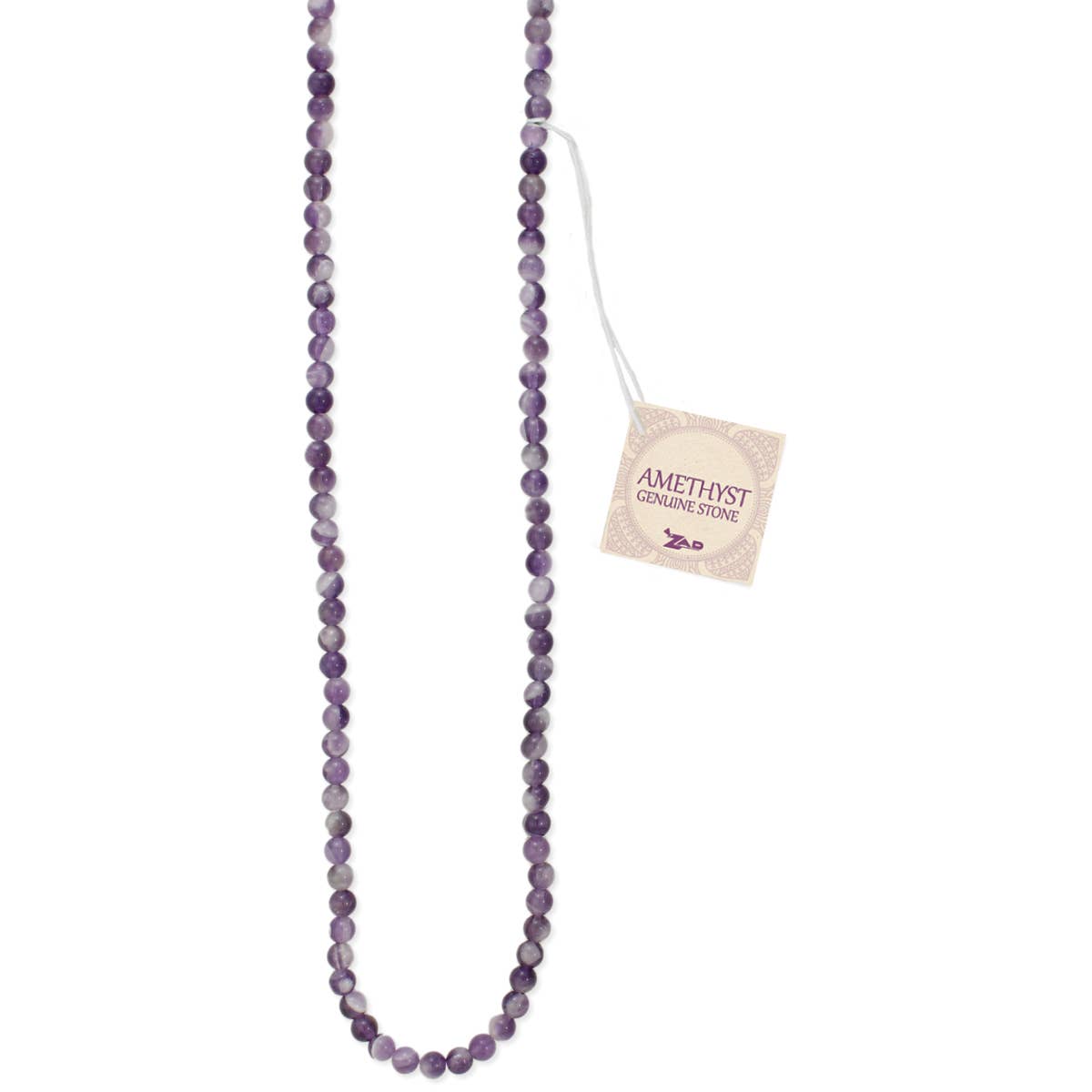 Gemstone Essentials Amethyst Bead Necklace - Spiral Circle