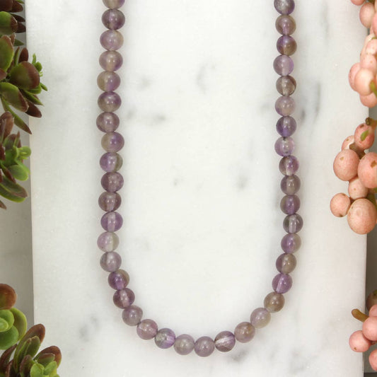 Gemstone Essentials Amethyst Bead Necklace - Spiral Circle