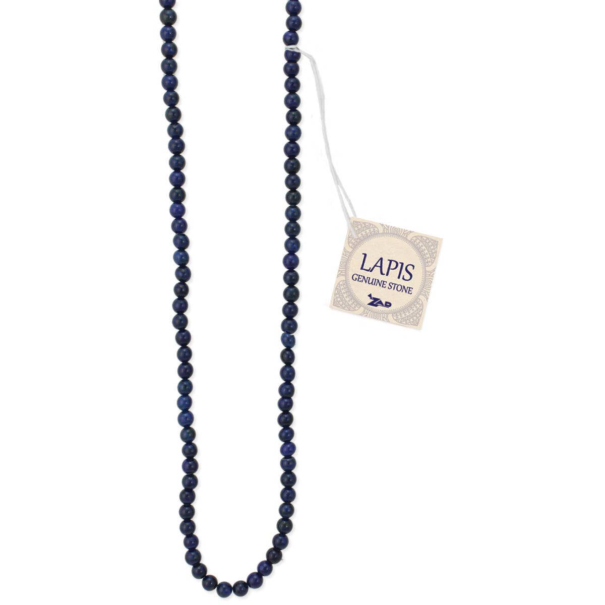 Gemstone Essentials Lapis Bead Necklace - Spiral Circle