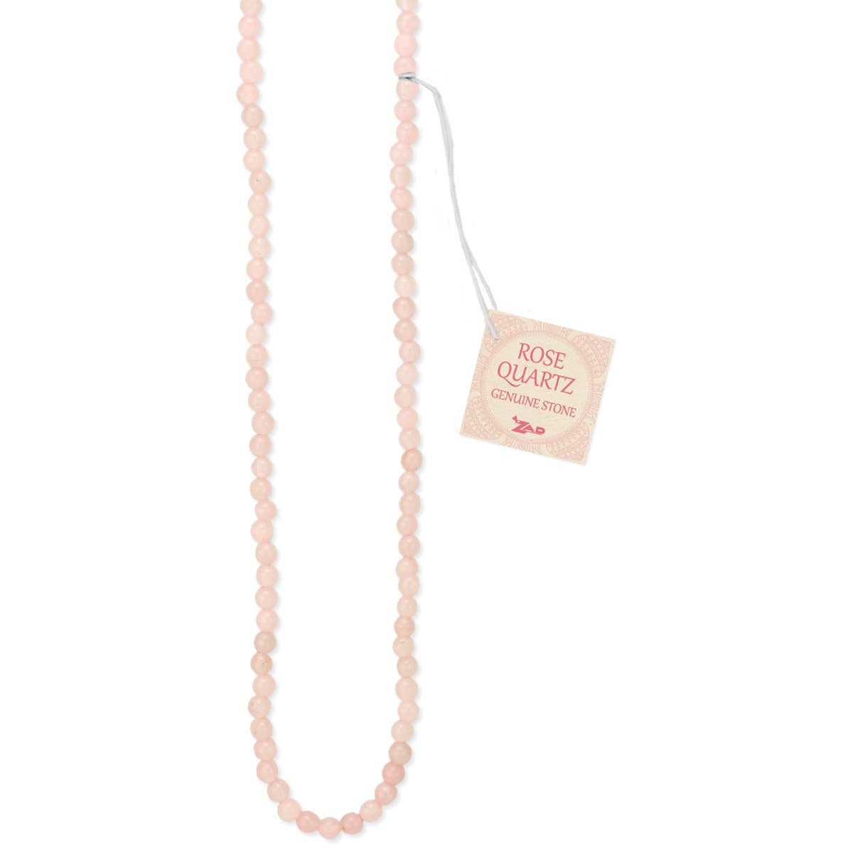 Gemstone Essentials Rose Quartz Bead Necklace - Spiral Circle