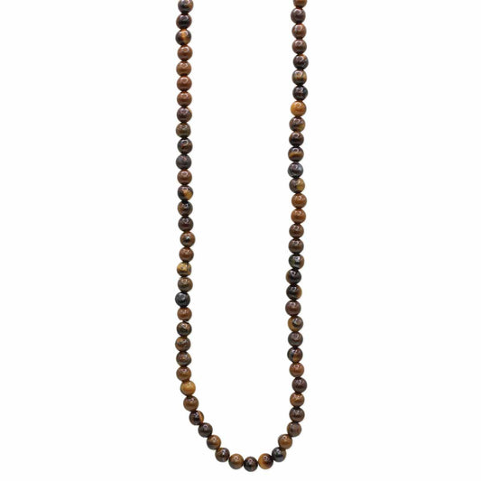 Gemstone Essentials Tigers Eye Bead Necklace - Spiral Circle