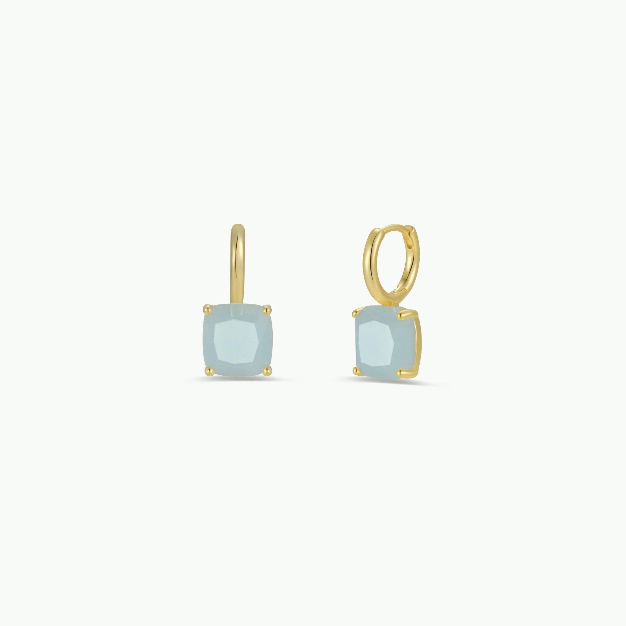 Gemstone Mini Drop Earrings | Amazonite - Spiral Circle