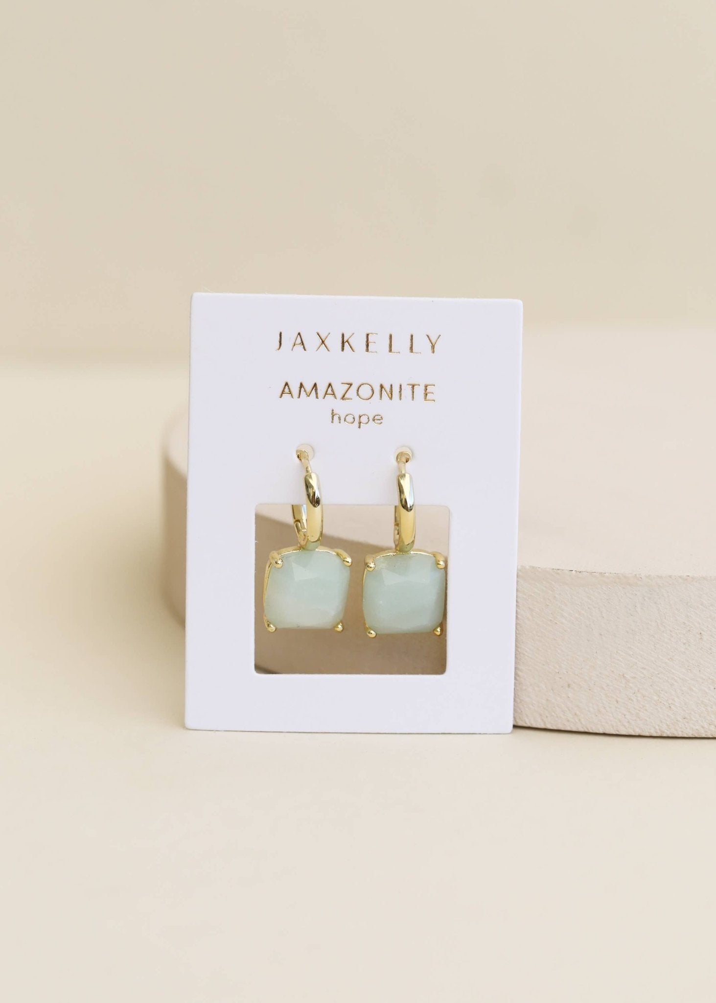 Gemstone Mini Drop Earrings | Amazonite - Spiral Circle