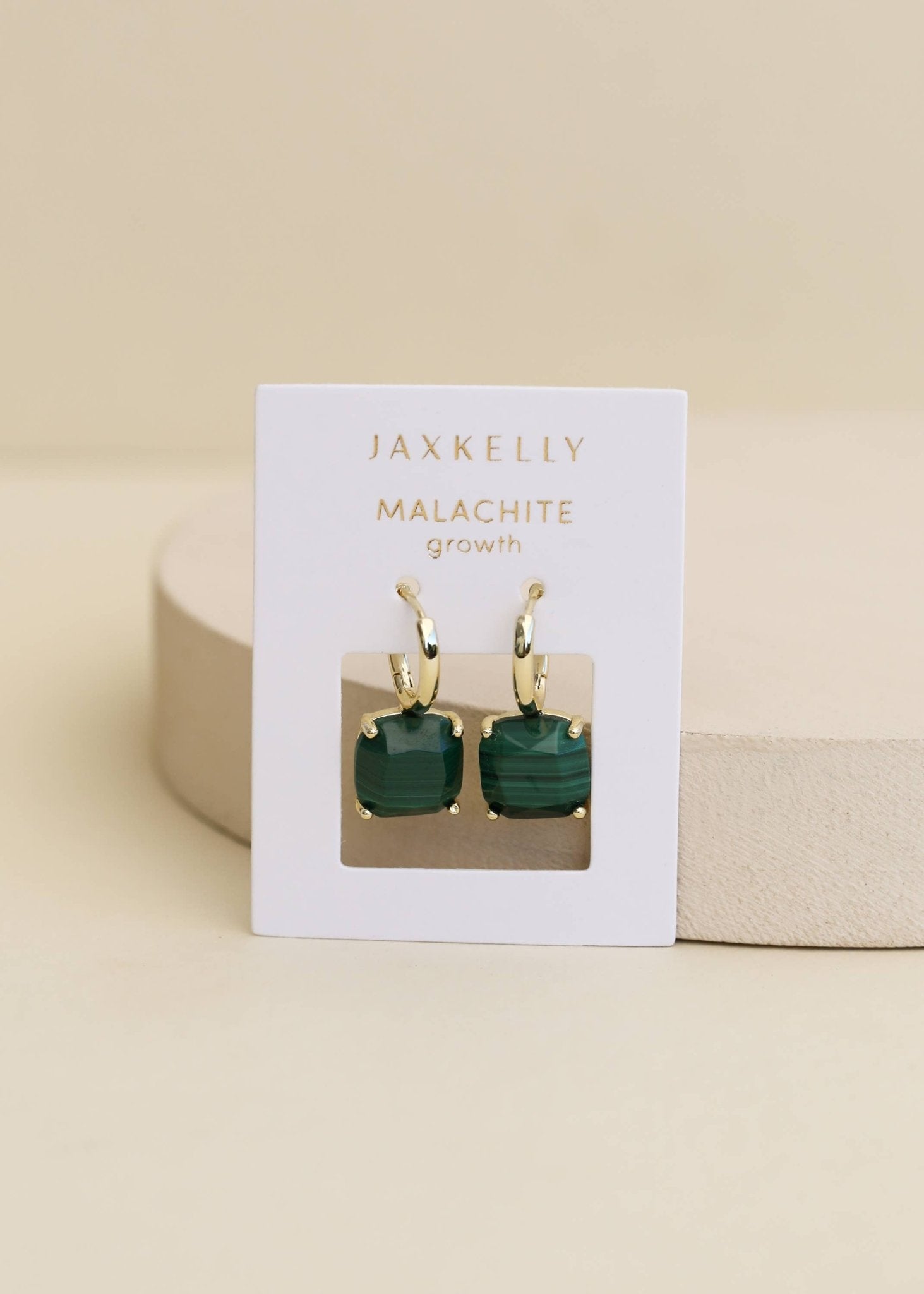 Gemstone Mini Drop - Malachite - Spiral Circle