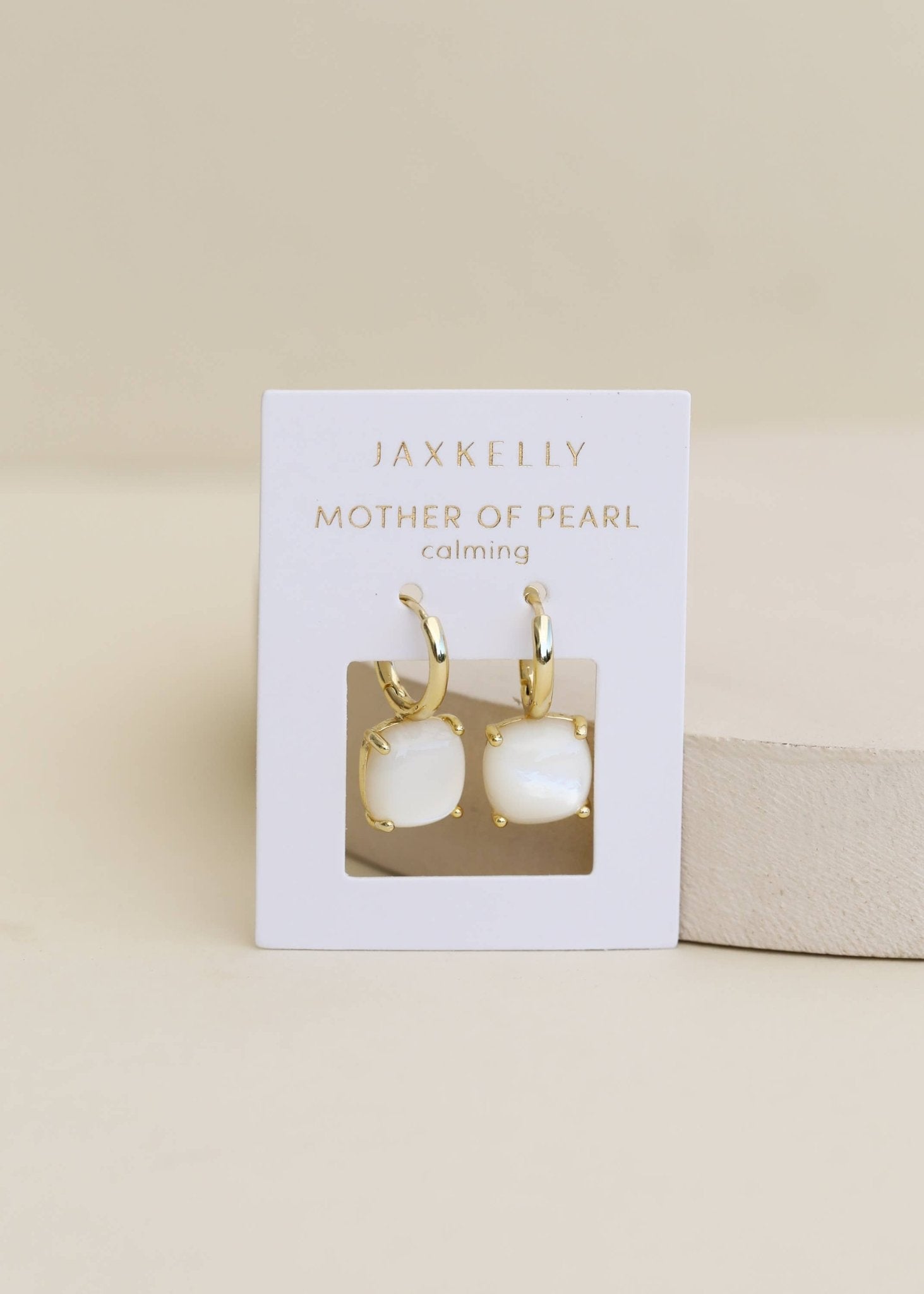 Gemstone Mini Drop - Mother of Pearl - Spiral Circle