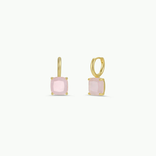 Gemstone Mini Drop | Rose Quartz - Spiral Circle