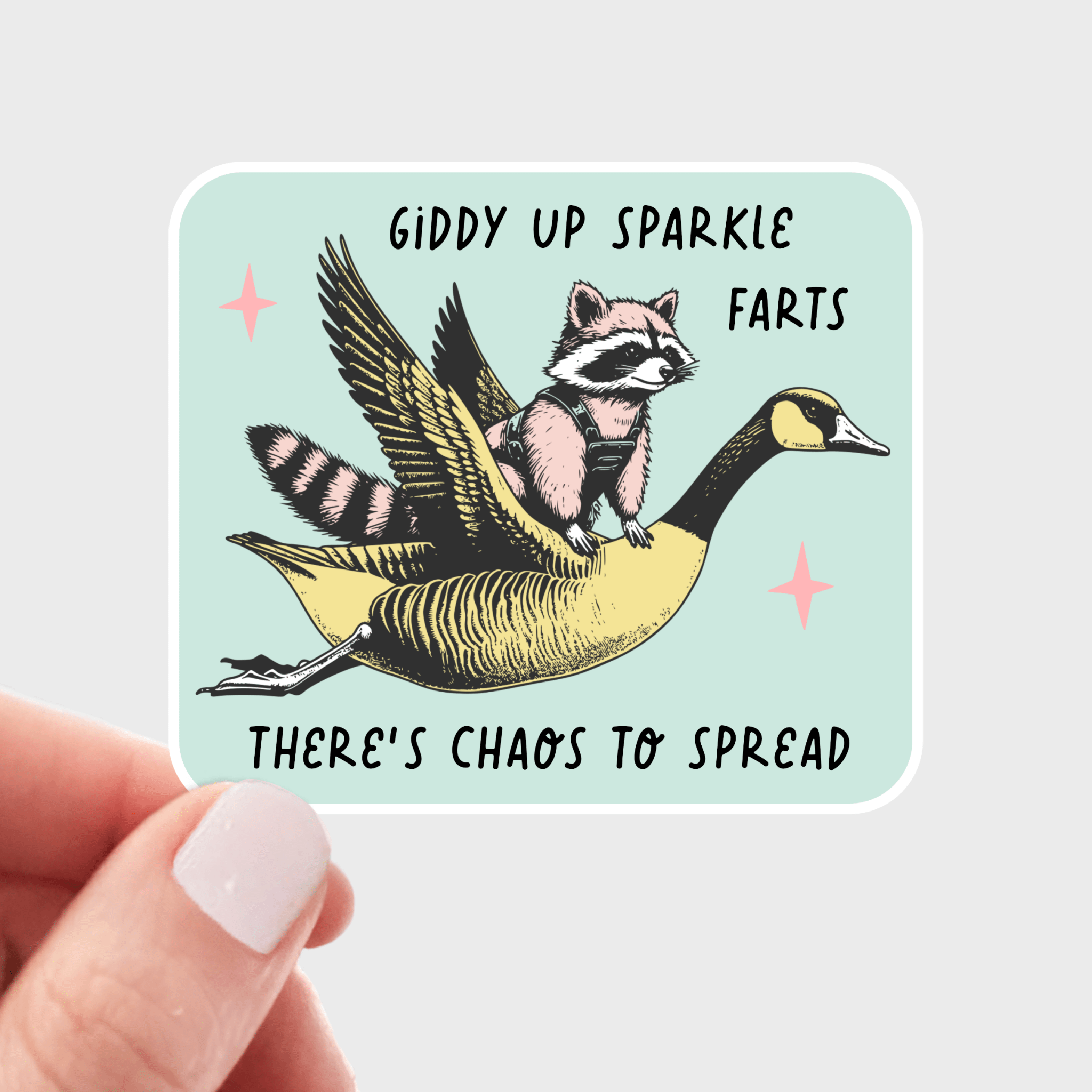 Giddy Up Sparkle Farts Sticker - Spiral Circle