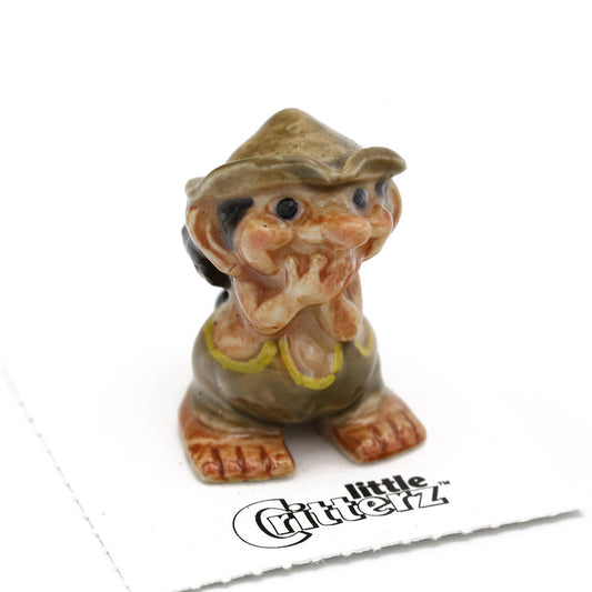 Giggles Troll With Hat Porcelain Miniature - Spiral Circle