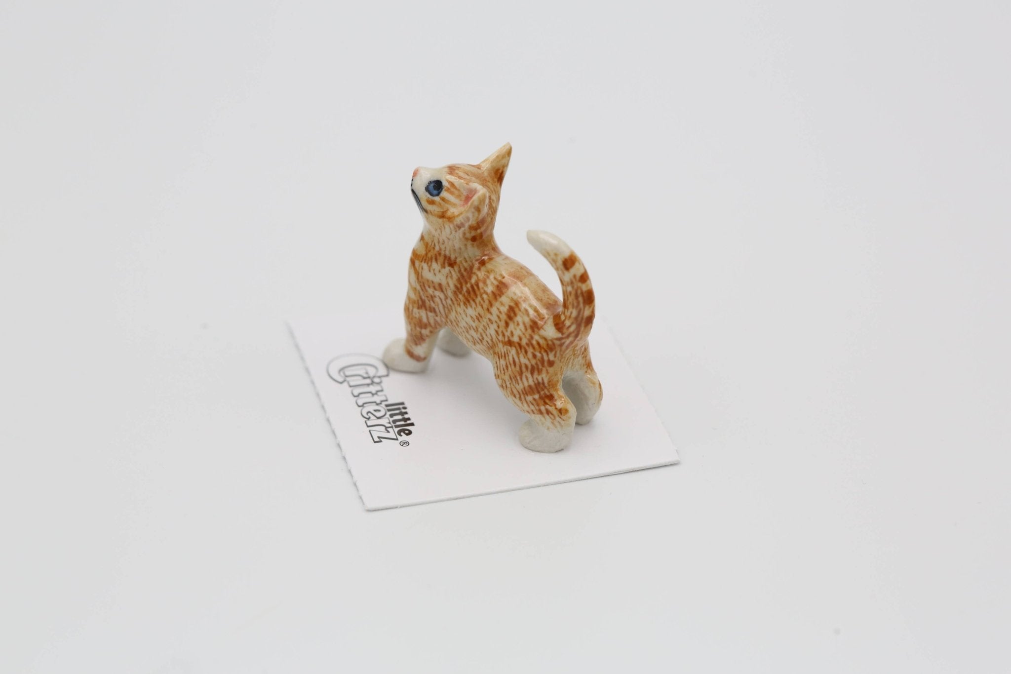 Ginger Orange Tiger Porcelain Miniature - Spiral Circle