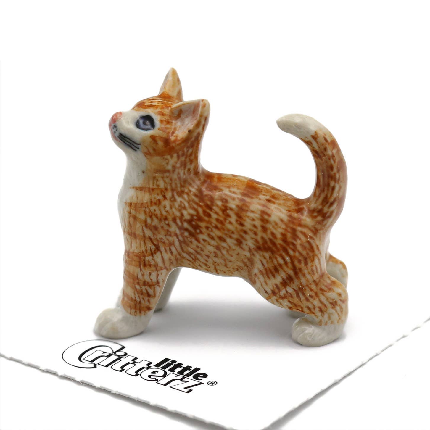 Ginger Orange Tiger Porcelain Miniature - Spiral Circle
