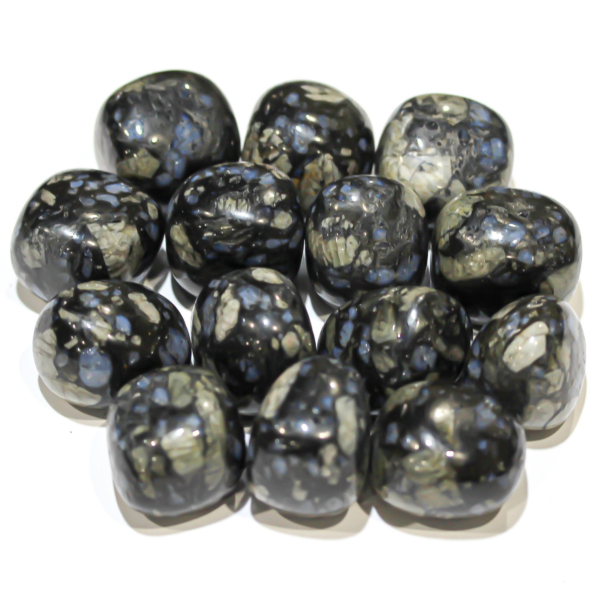 Glaucophane Tumble | Large - Spiral Circle