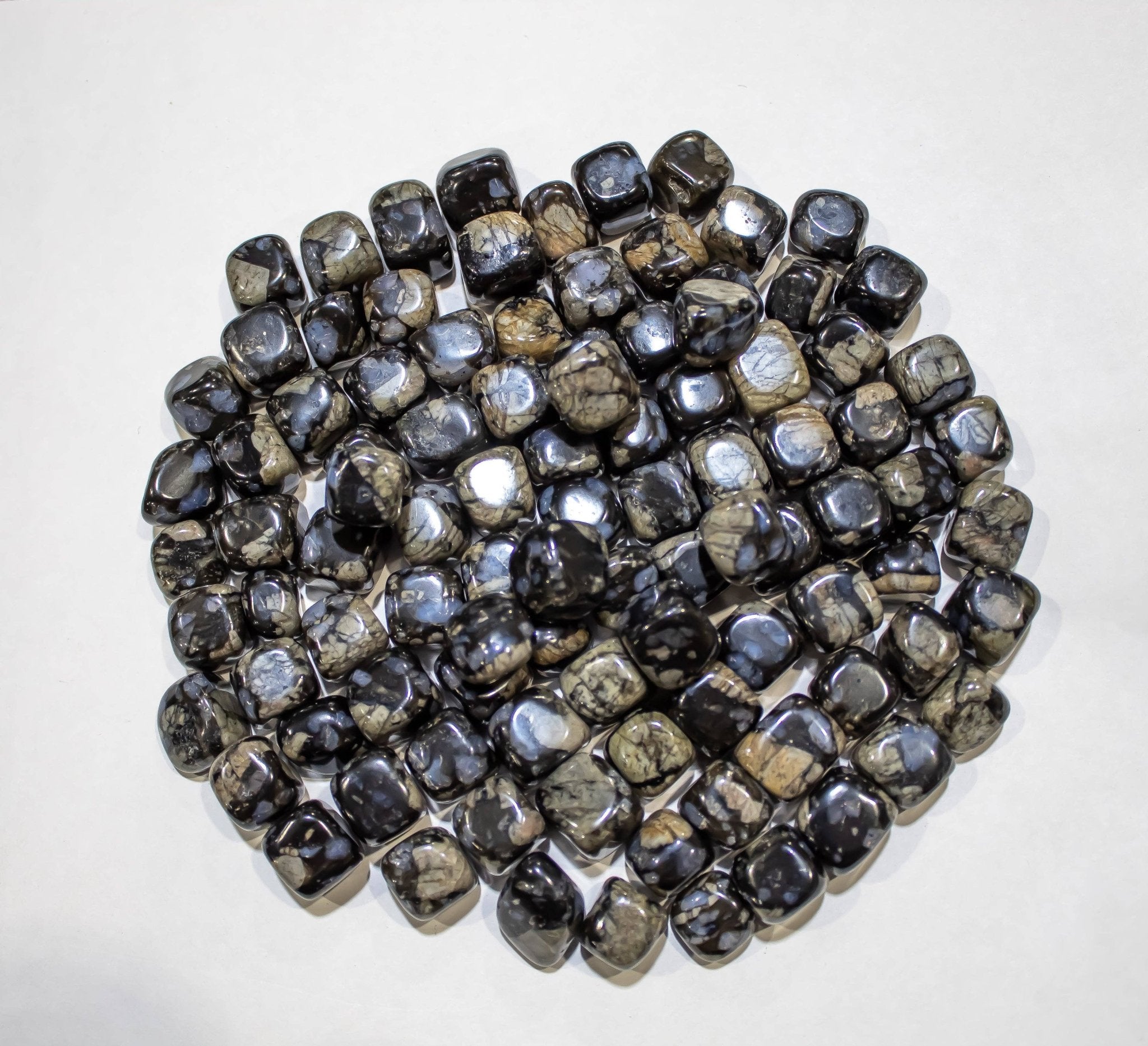 Glaucophane Tumbled - Spiral Circle