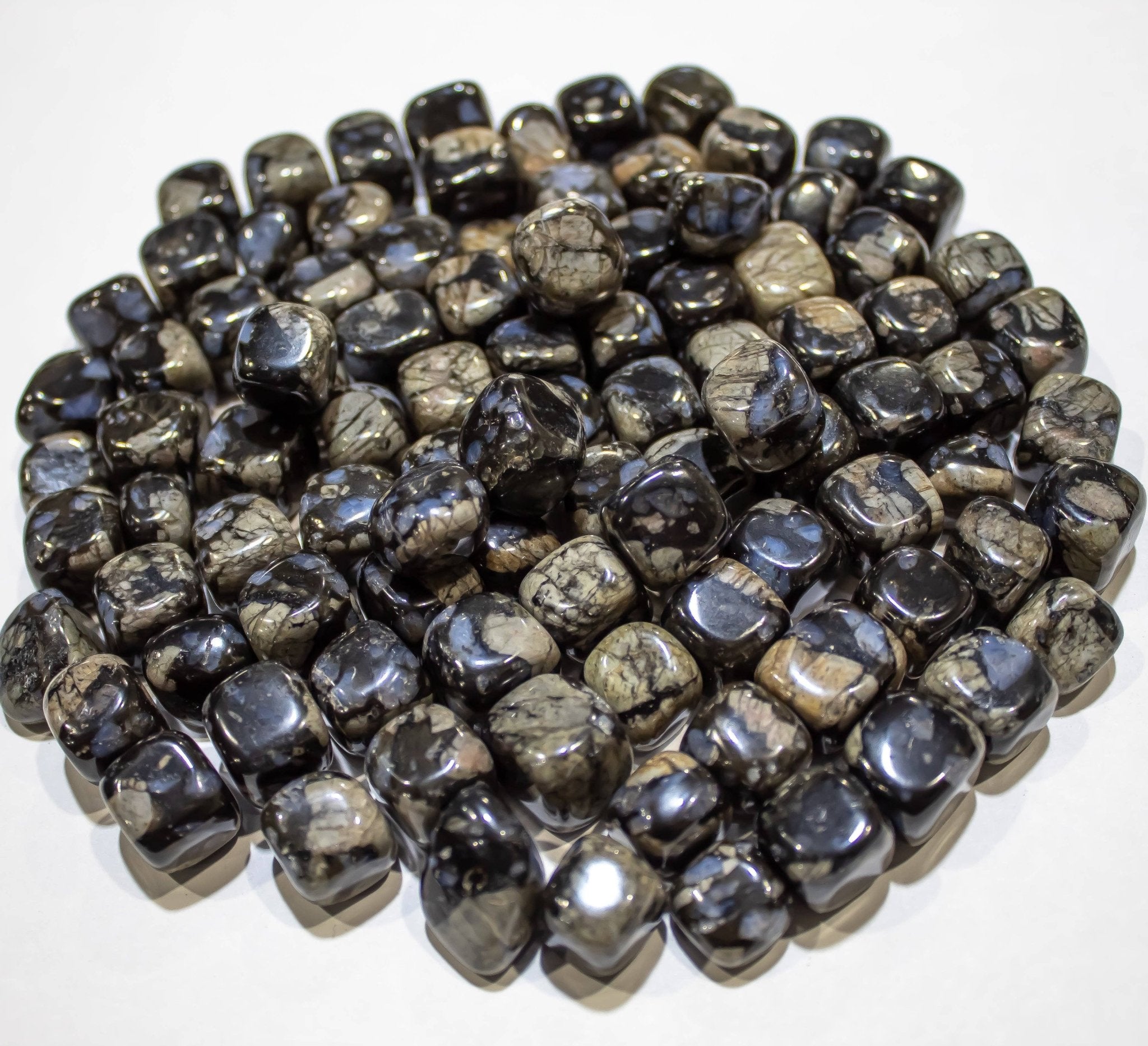 Glaucophane Tumbled - Spiral Circle