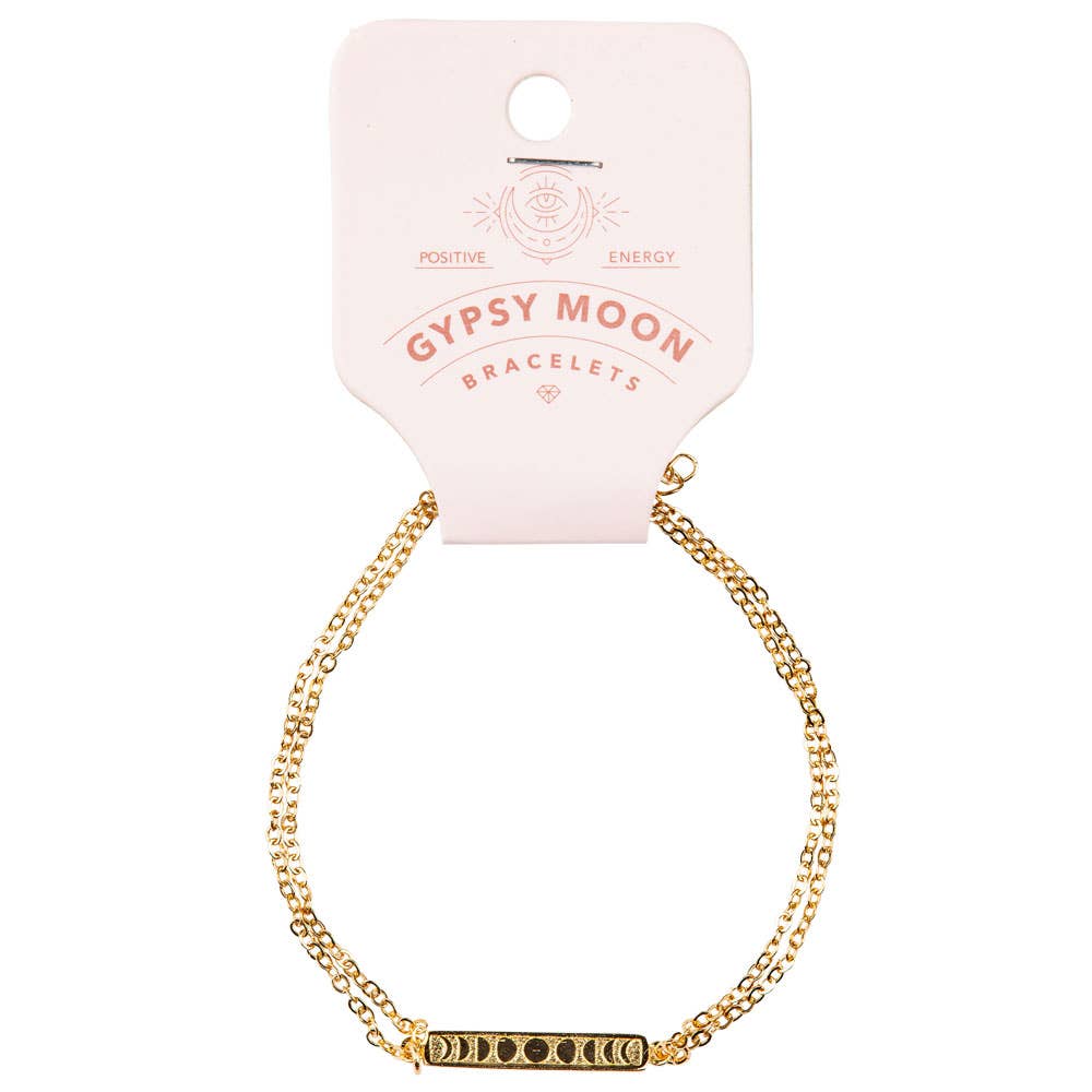 GOLD ADJUSTABLE MOON PHASES BRACELET - Spiral Circle