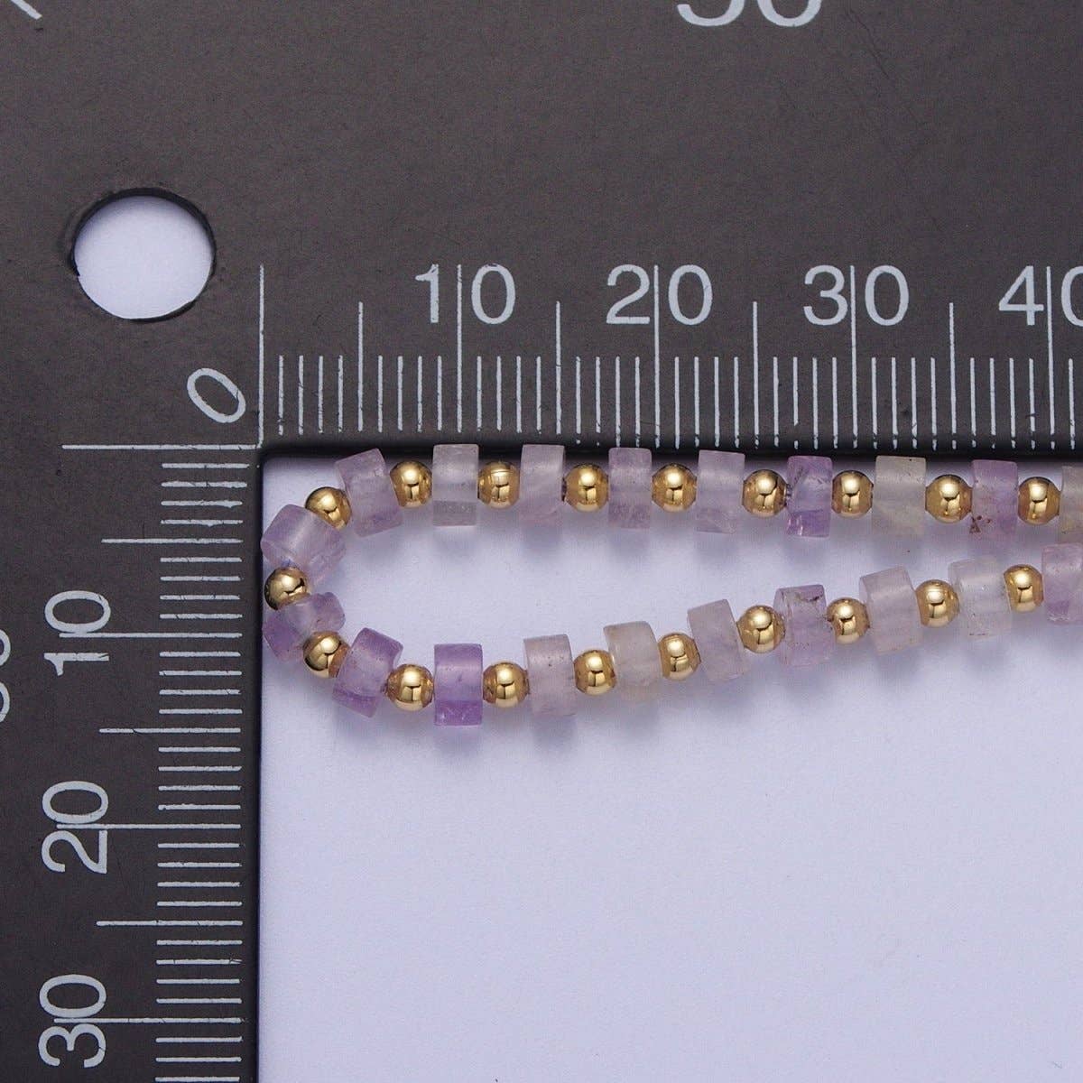 Gold Filled Purple Amethyst Rondelle Heishi Gemstone Gold Spacer Beads 15.5 Inch Choker Necklace | WA - 1429 Clearance Pricing - Spiral Circle