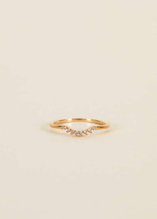 Gold Rings - Arched Crown - Champagne - Spiral Circle