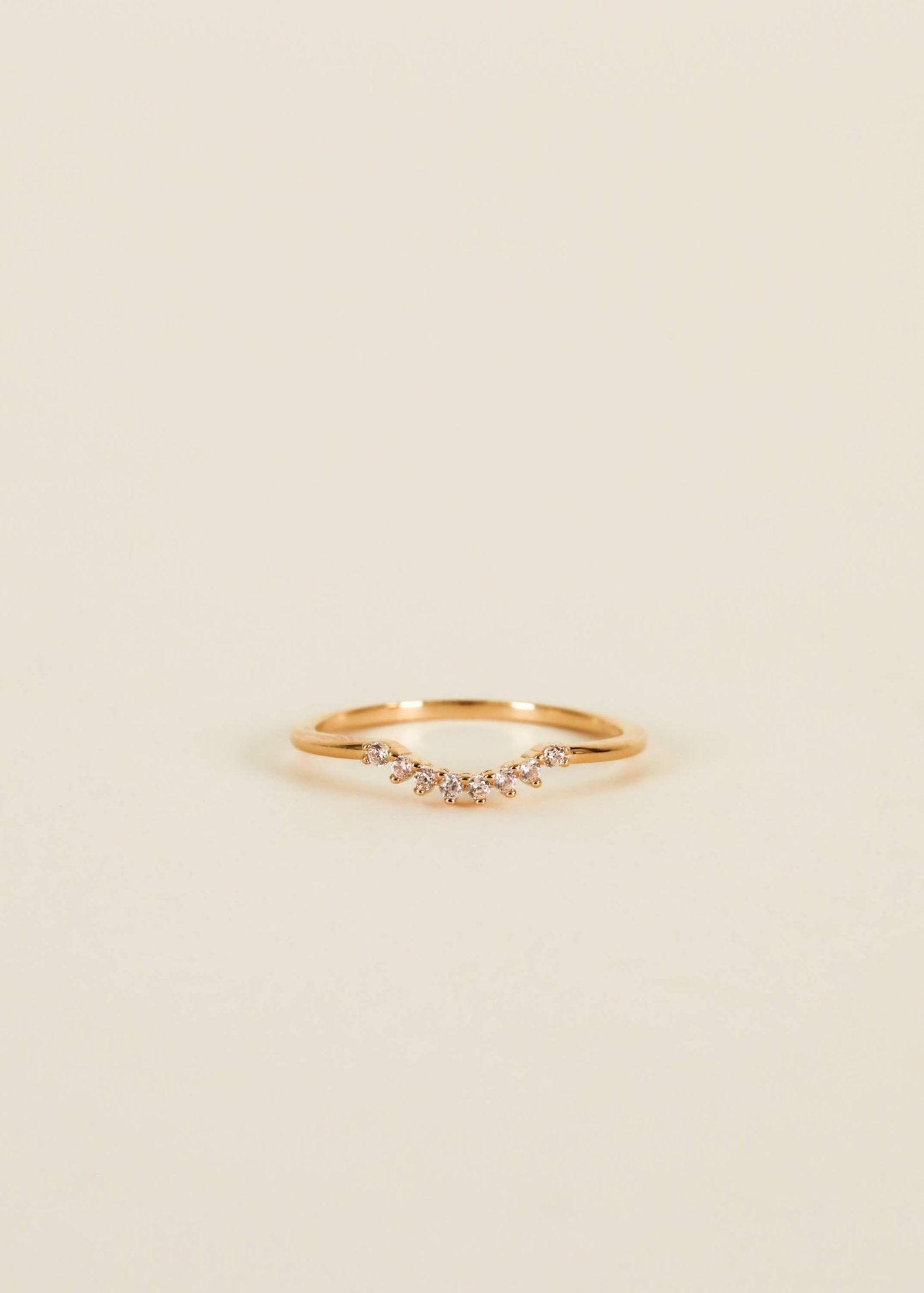Gold Rings - Arched Crown - Champagne - Spiral Circle