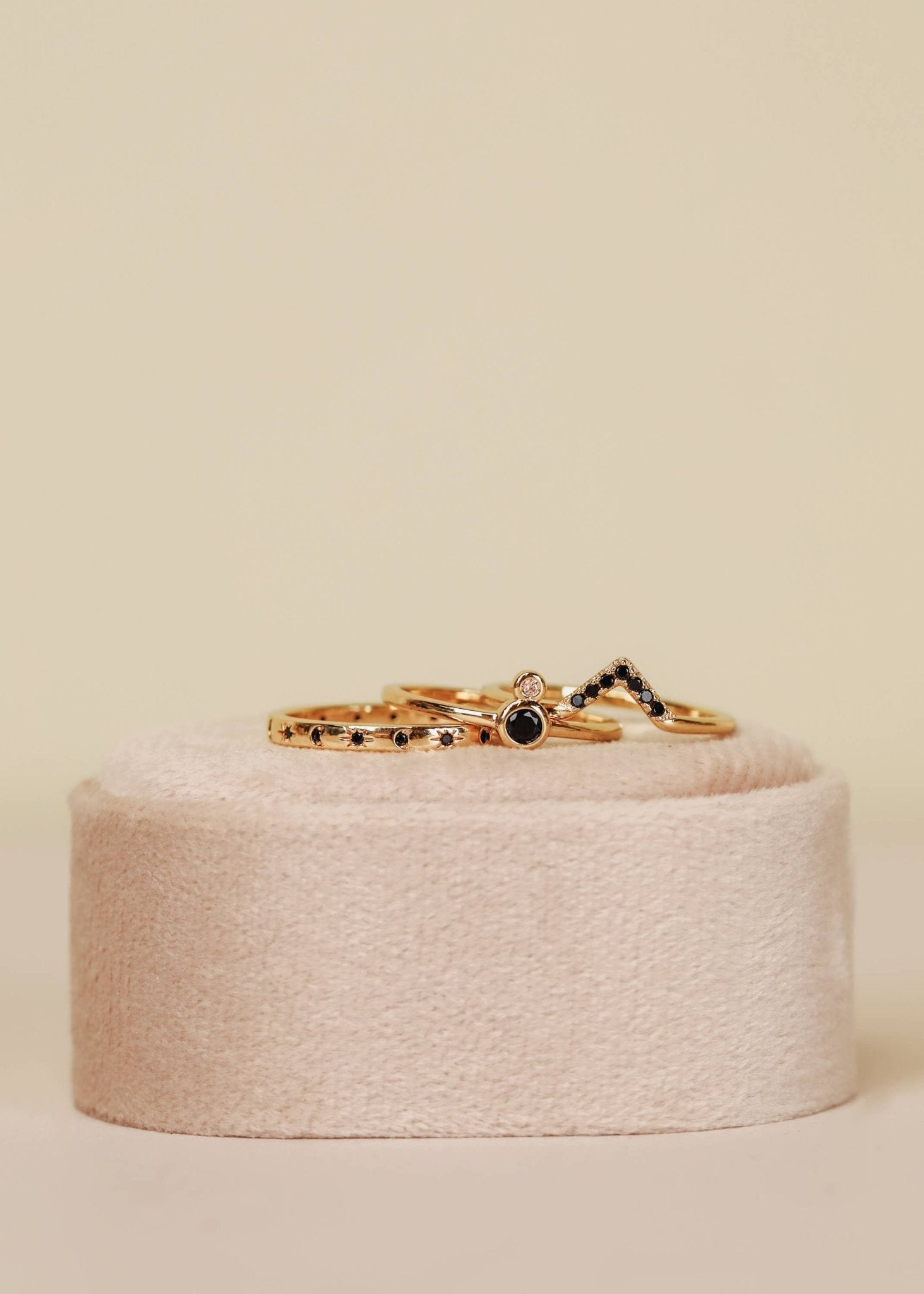 Gold Rings - Black Celestial - Spiral Circle