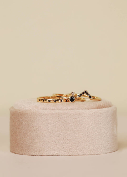 Gold Rings - Black Celestial - Spiral Circle