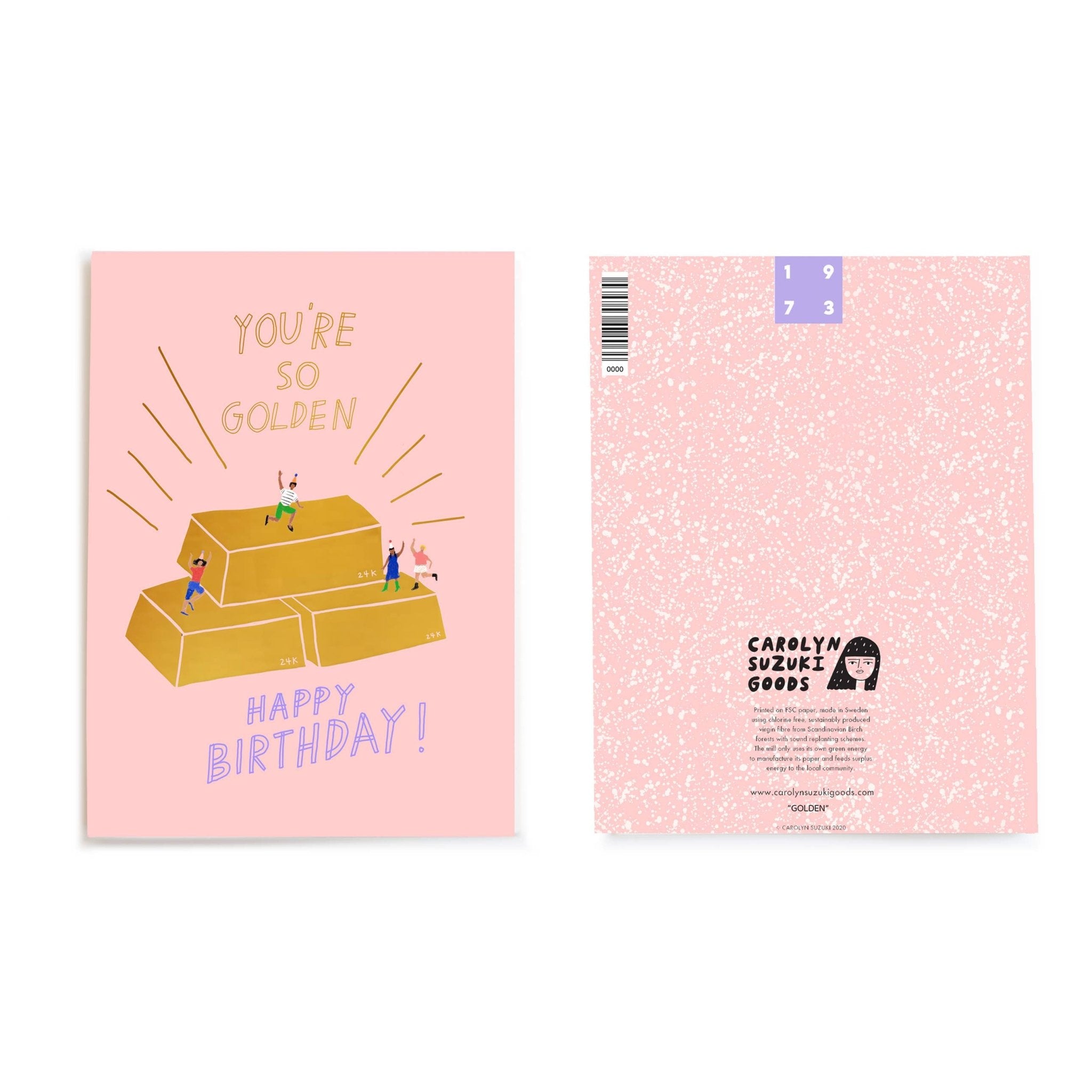 GOLDEN - Birthday Card - Spiral Circle