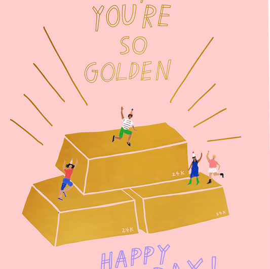 GOLDEN - Birthday Card - Spiral Circle