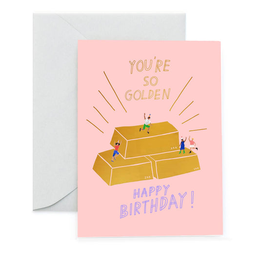 GOLDEN - Birthday Card - Spiral Circle