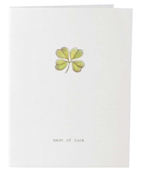 Good Luck Clover Greeting Card - Spiral Circle