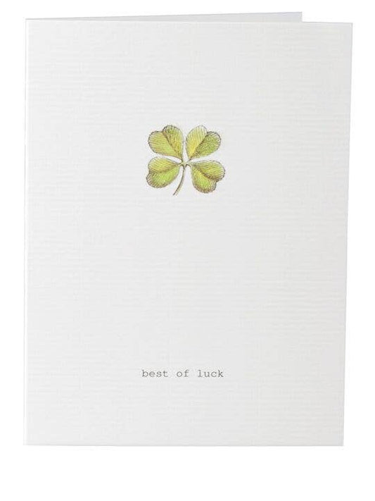 Good Luck Clover Greeting Card - Spiral Circle