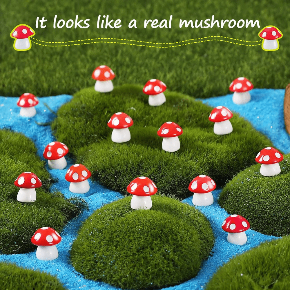 Good Luck Mini Mushrooms - .5” Tall - Spiral Circle