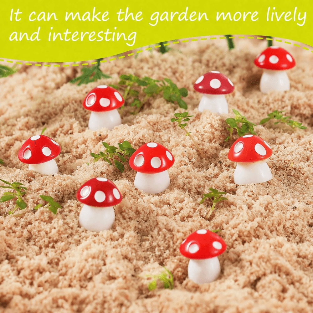 Good Luck Mini Mushrooms - .5” Tall - Spiral Circle