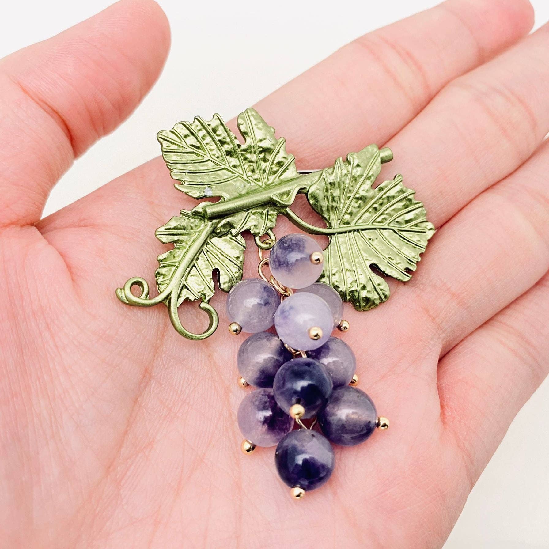 Grape Brooch - Spiral Circle