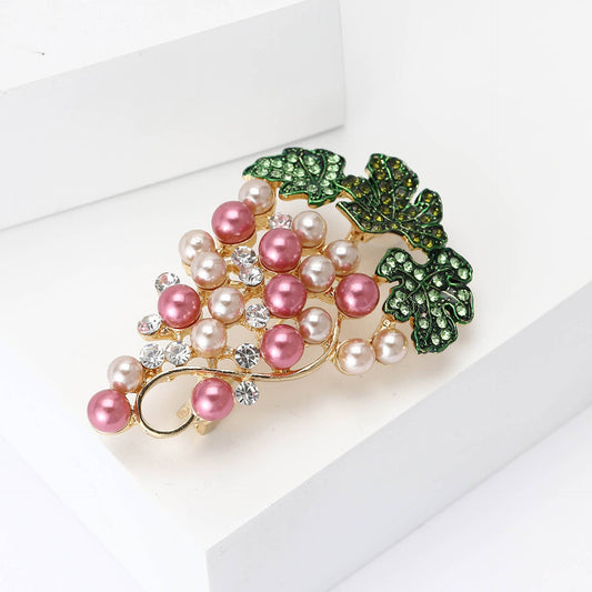Grape Bunch Brooch - Spiral Circle
