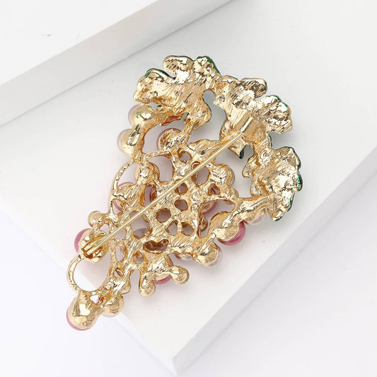 Grape Bunch Brooch - Spiral Circle