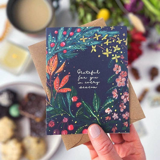 Grateful for You in Every Season | Love, Thank You Card - Spiral Circle