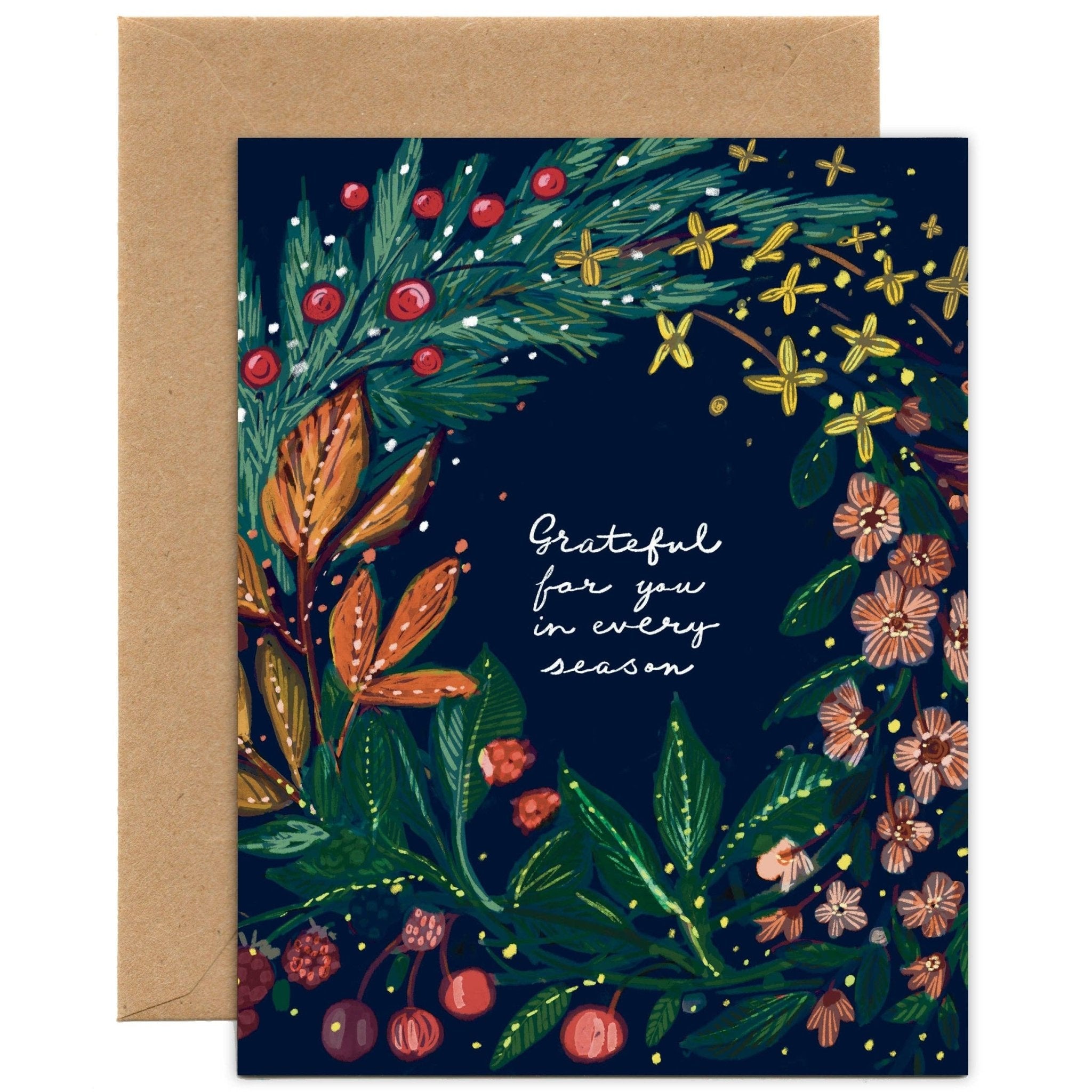 Grateful for You in Every Season | Love, Thank You Card - Spiral Circle
