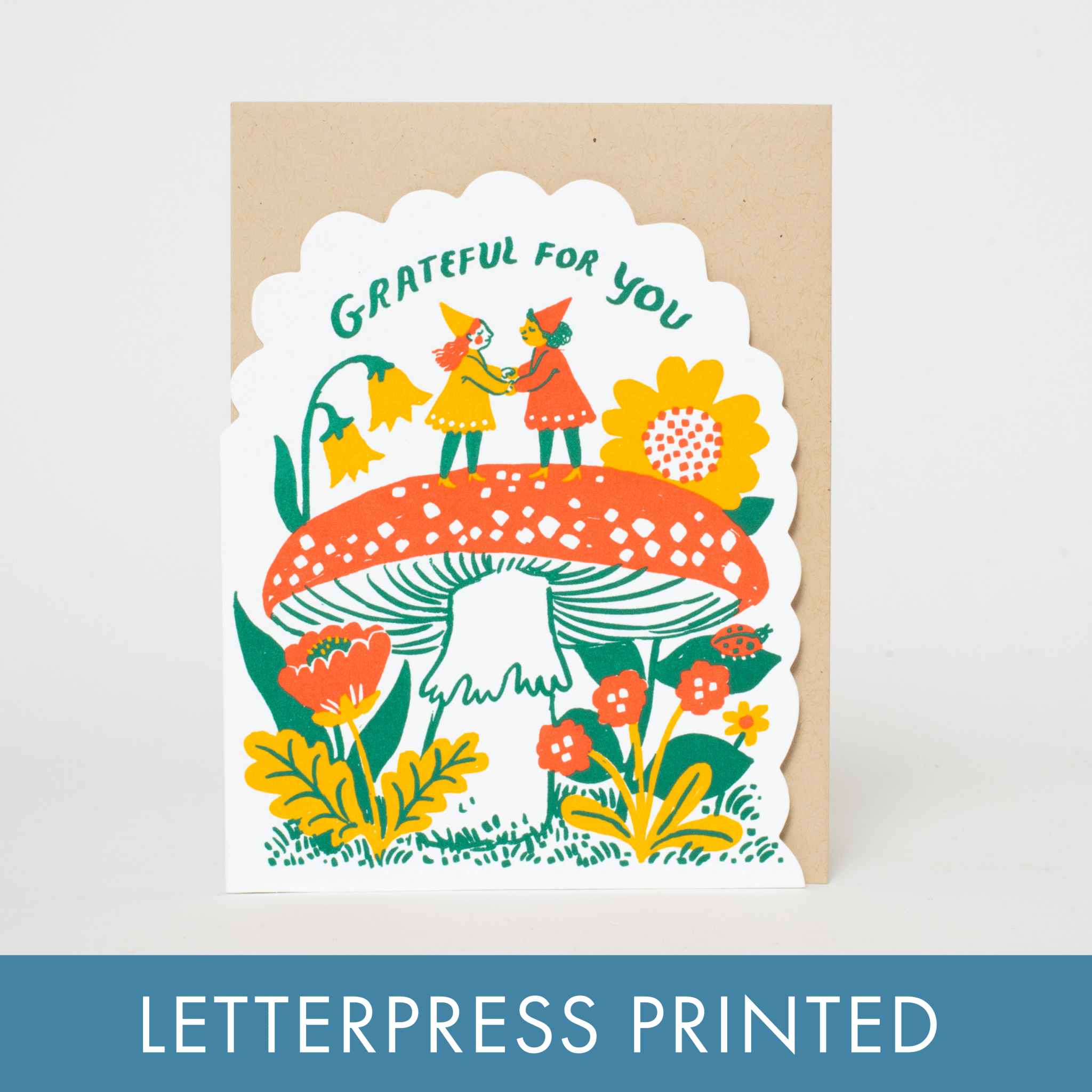 Grateful Gnomes Greeting Card - Spiral Circle