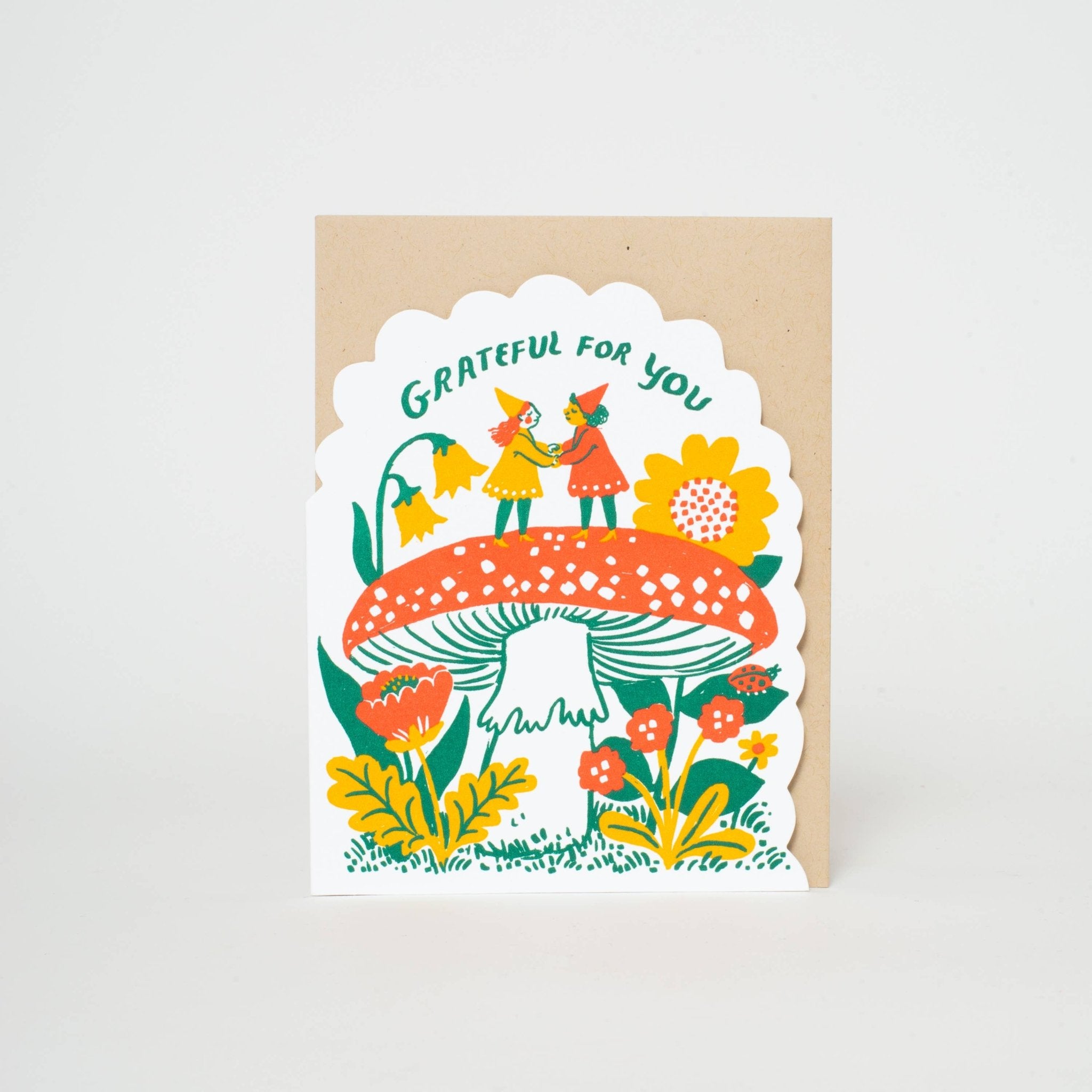 Grateful Gnomes Greeting Card - Spiral Circle