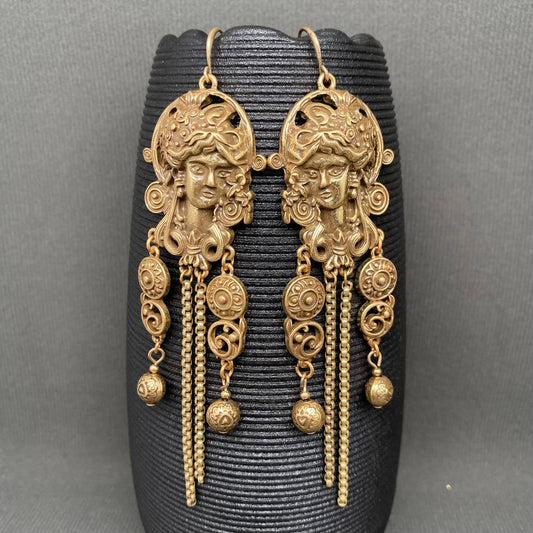 Greek Portraits Earrings - Spiral Circle