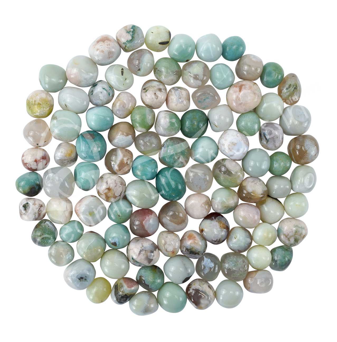Green Cherry Blossom Agate | Tumble - Spiral Circle