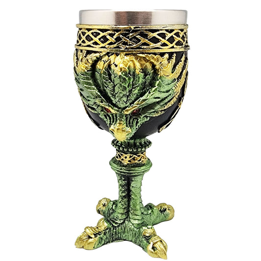 Green Dragon Goblet with Claw Base - Spiral Circle
