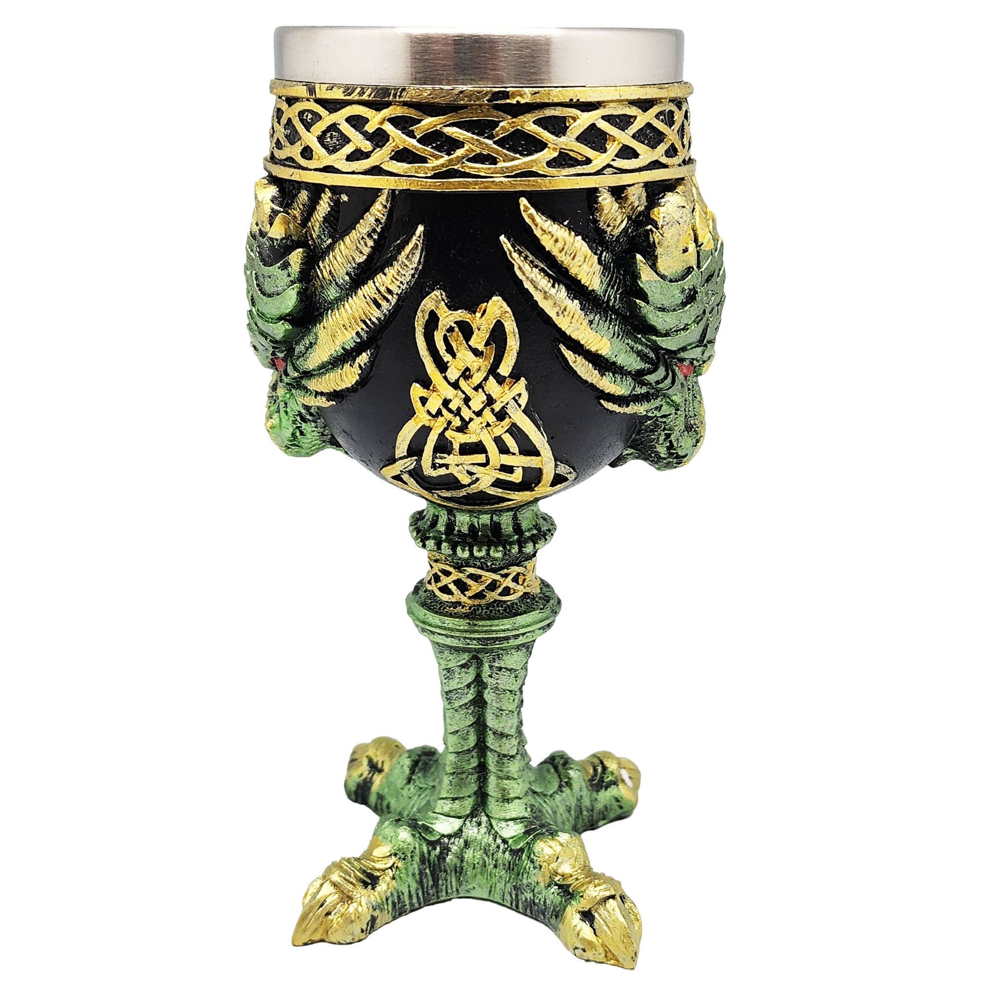 Green Dragon Goblet with Claw Base - Spiral Circle